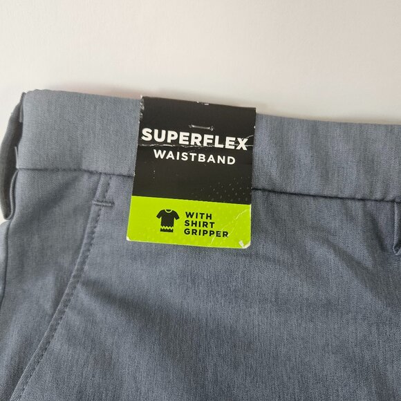 Haggar Premium Cool 18 Men's Shorts Sz 42 Blue Straight Fit Superflex Waistband - Picture 2 of 10